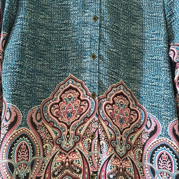 Ava Christine V-neck multicolored tunic  Sz M - Picture 7 of 14